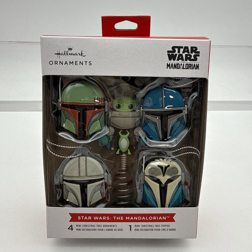 Hallmark Star Wars Mandalorian Mini Christmas Tree Topper 5 Ornaments NEW IN BOX